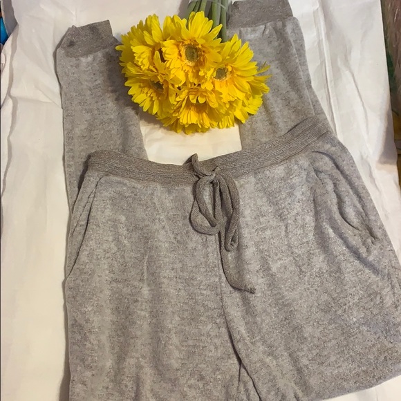 CHERISH TAUPE BRUSHED KNIT WAIST TIE LONG JOGGERS - Picture 3 of 8